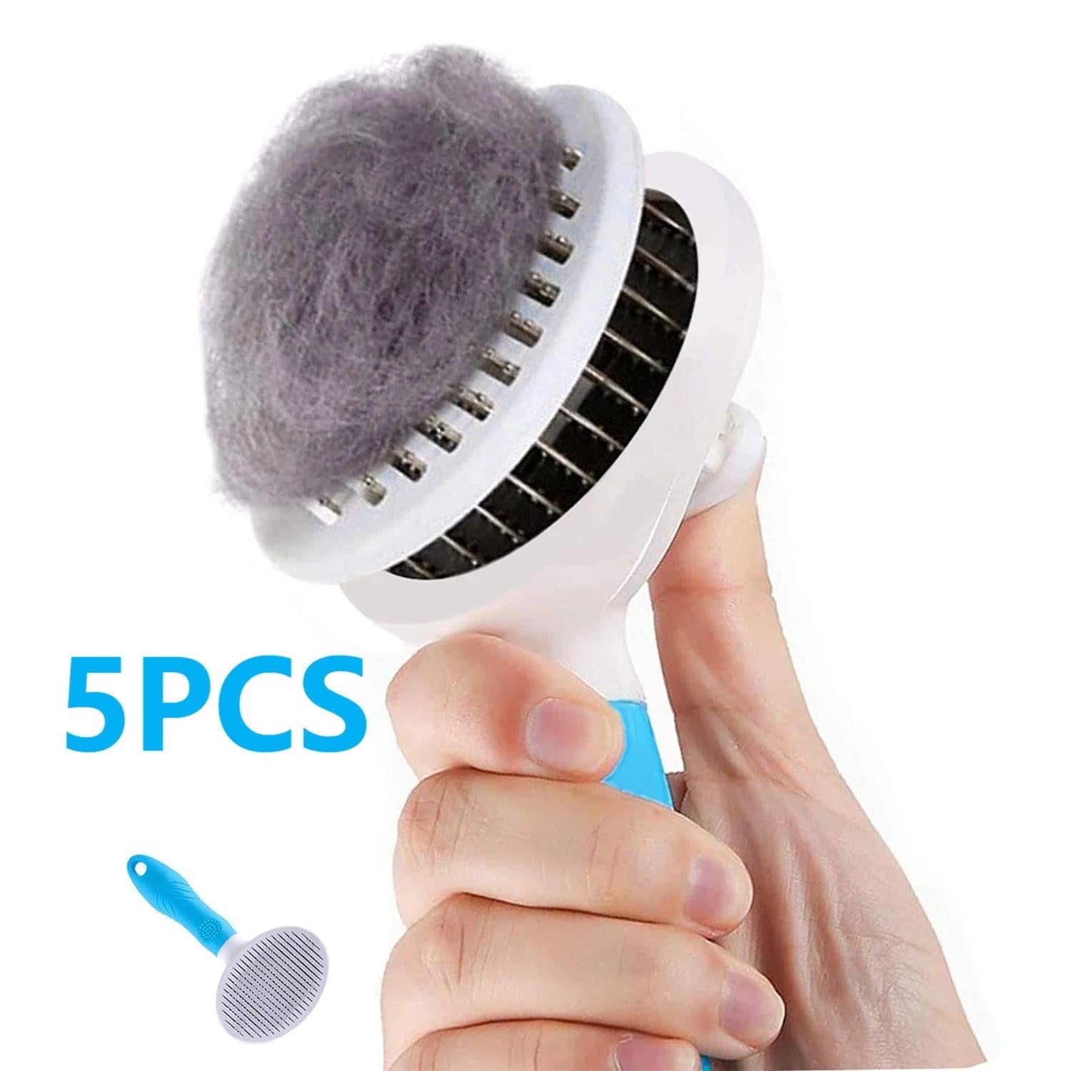 Self cleaning slicker brush one click pet dog cat shedding