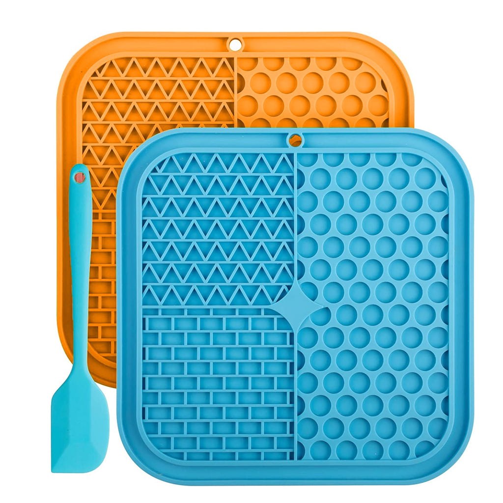 Silicone lick mat 2 pack for dogs calming