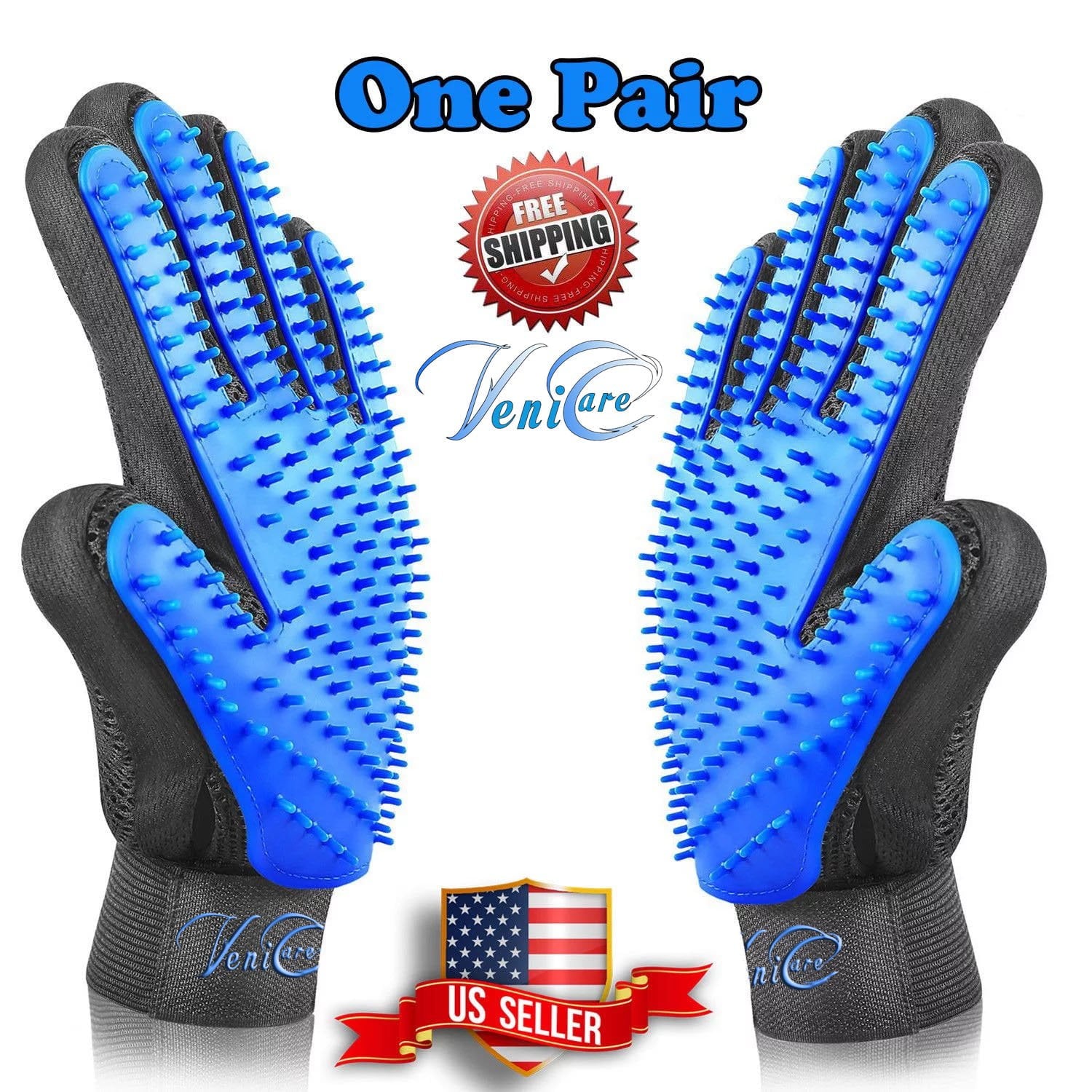Pet silicone deshedding grooming glove dog cat fur removal
